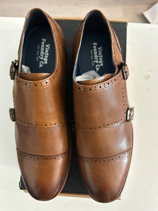 NWT  WITH BOX Vintage Foundry Co. Men\'s Morgan Dress Monk Strap Shoes, main image 6